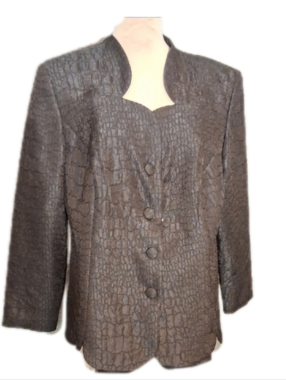 Yuck.  Gag.  Blah. Leslie Fay 2 Piece Skirt & Jacket Set.   Like NEW. Size 14WP